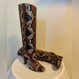 Valentino Garavani Knee High Python Snakeskin Boots